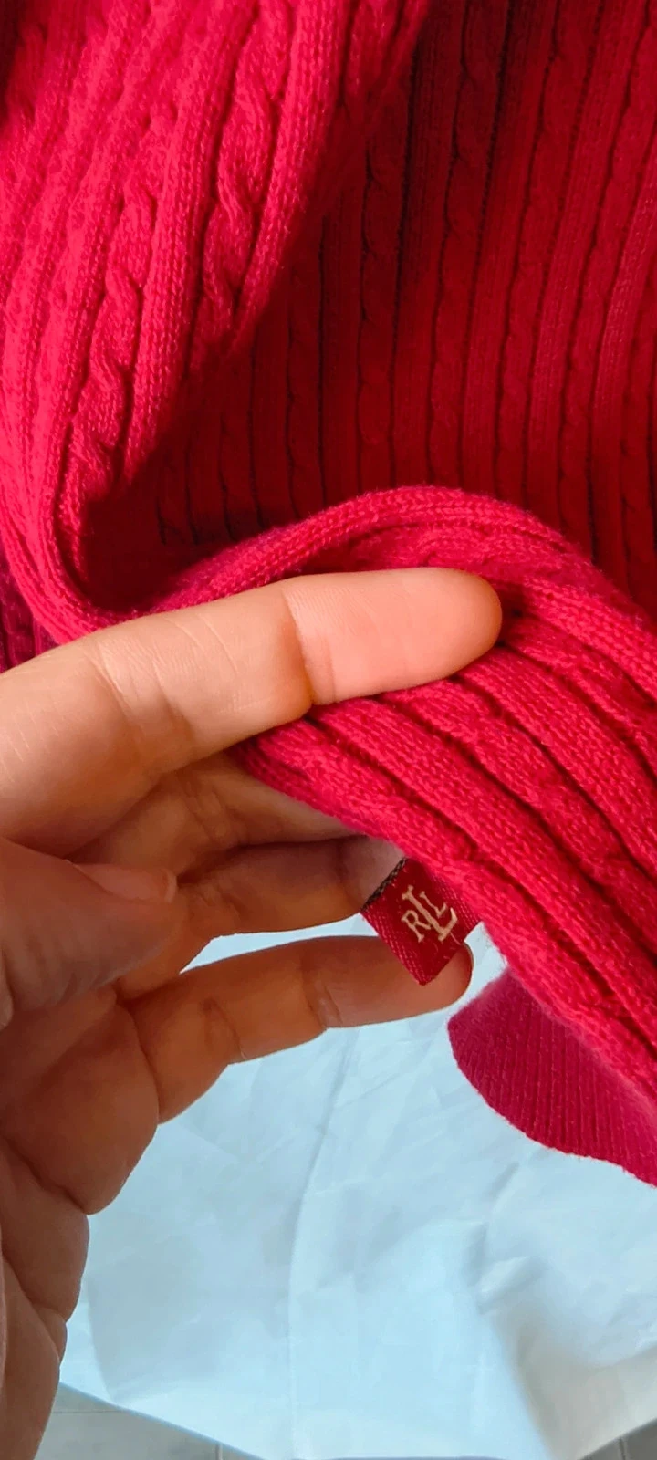 Lauren Ralph Lauren tricô | 100% algodão | vermelho | tamanho L | malha fina | #274 – photo 4